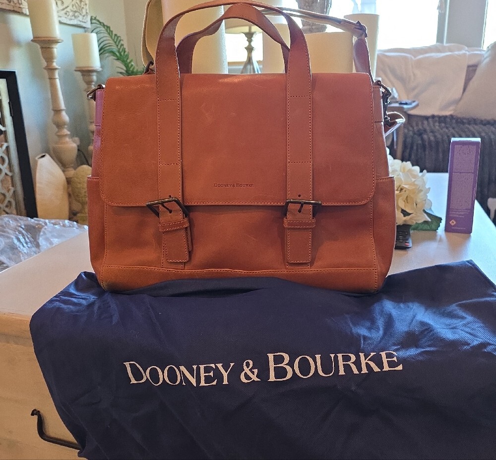 Dooney & Bourke Chestnut Brown Leather Work Tote - Picture 4 of 13